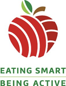 Eating Smart - Being Active logo with illustrated apple logo mark