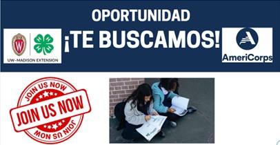 image of a graphic, in spanish, promoting AmeriCorps